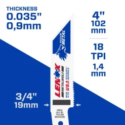LENOX METALWOLF 4 In. Bi-Metal WAVE EDGE Reciprocating Saw Blade 18 TPI 5 Pk -Dewalts Store 0a8d1076 de8f 4416 92eb 026cf709a7a5