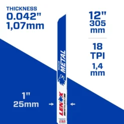 LENOX METALWOLF 12 In. Bi-Metal WAVE EDGE Reciprocating Saw Blade 18 TPI 5 Pk -Dewalts Store 0b38928a 3efa 4e03 9f68 86771b071348