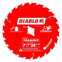 Diablo Tracking Point 7-1/4 In. D X 5/8 In. TiCo Hi-Density Carbide Framing Saw Blade 24 Teeth 1 Pk