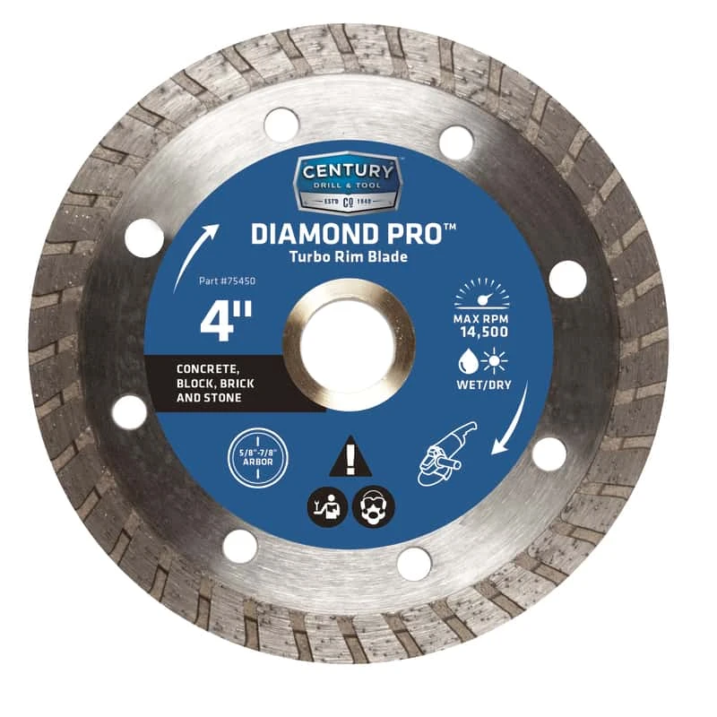 Century Drill & Tool 4 In. D Diamond Turbo Diamond Saw Blade 1 Century Drill & Tool 4 In. D Diamond Turbo Diamond Saw Blade