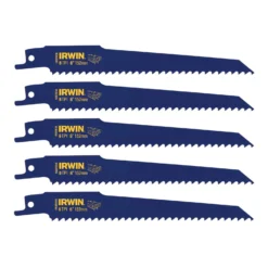 Irwin 6 In. Bi-Metal Reciprocating Saw Blade 6 TPI 5 Pk