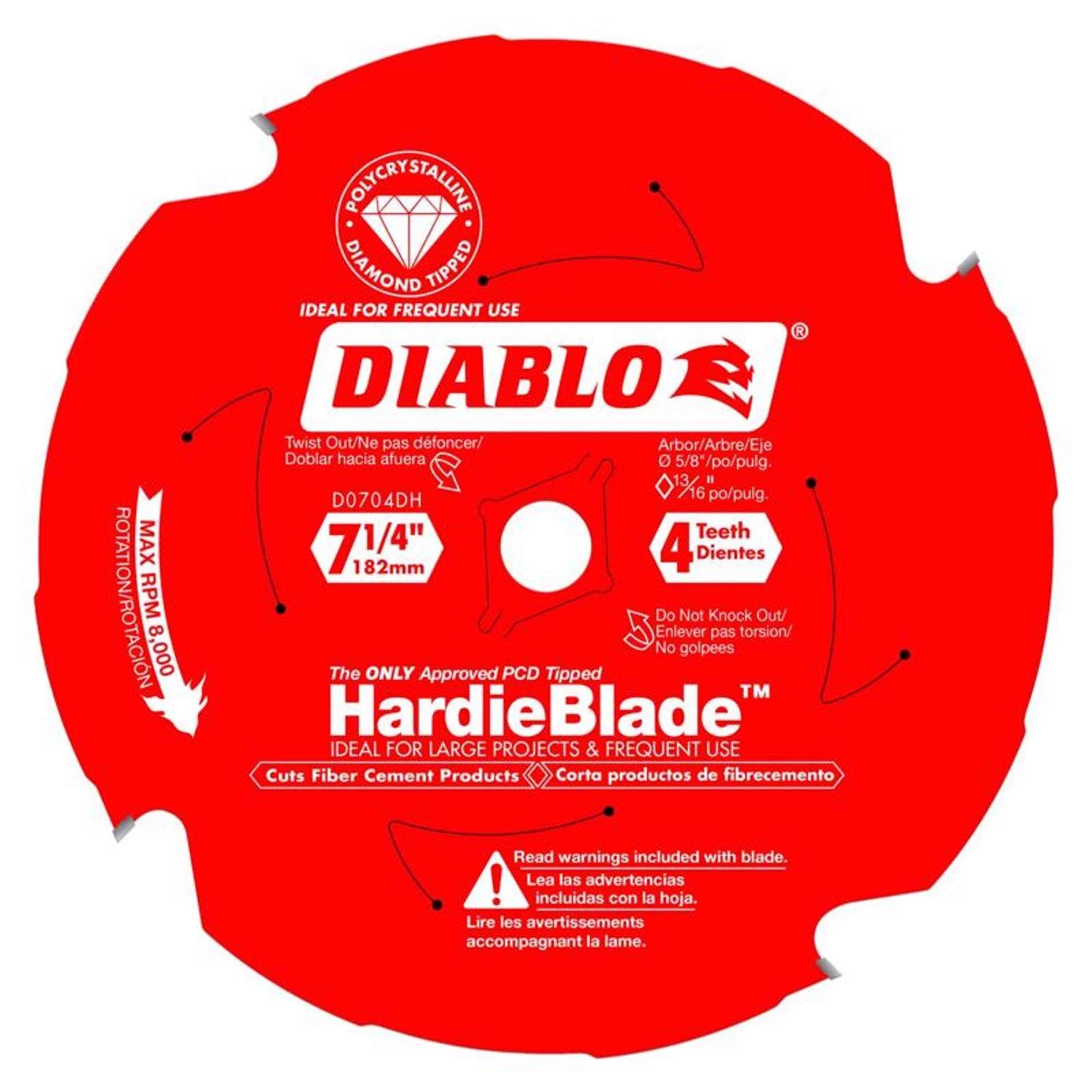 Diablo HardieBlade 7-1/4 In. D X 5/8 In. PCD Circular Saw Blade 4 Teeth 1 Pk 1 Diablo HardieBlade 7-1/4 In. D X 5/8 In. PCD Circular Saw Blade 4 Teeth 1 Pk