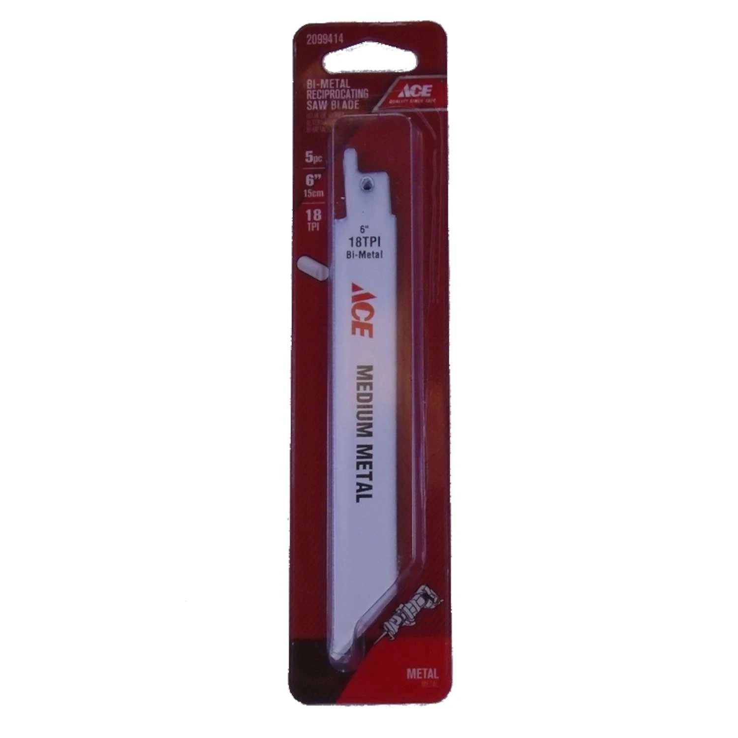 Ace 6 In. Bi-Metal Reciprocating Saw Blade 18 TPI 5 Pk 1 Ace 6 In. Bi-Metal Reciprocating Saw Blade 18 TPI 5 Pk