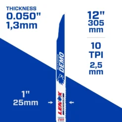 LENOX DEMOWOLF 12 In. Bi-Metal WAVE EDGE Reciprocating Saw Blade 10 TPI 5 Pk -Dewalts Store 38d8a297 072e 442b ad09 b1142ce24abb