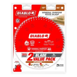 Diablo 10 In. D X 5/8 In. TiCo Hi-Density Carbide Circular Saw Blade Set 40 Teeth 2 Pk