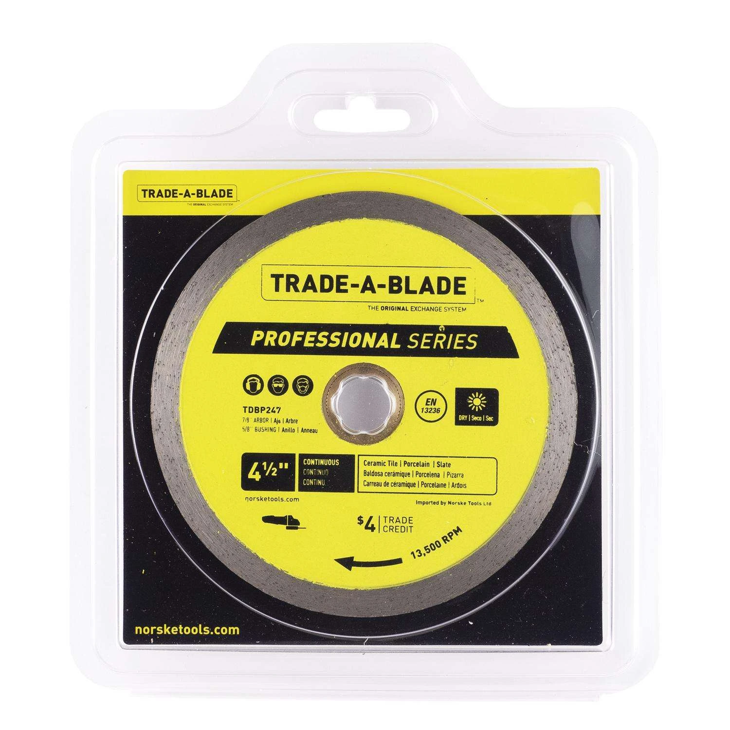 Trade A Blade 4-1/2 In. D X 5/8 And 7/8 In. Diamond Continuous Rim Blade 1 Each 2 Trade A Blade 4-1/2 In. D X 5/8 And 7/8 In. Diamond Continuous Rim Blade 1 Each - Image 2