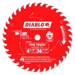 Diablo 4-1/2 In. D X 3/8 In. Fine Finish TiCo Hi-Density Carbide Circular Saw Blade 36 Teeth 1 Pk