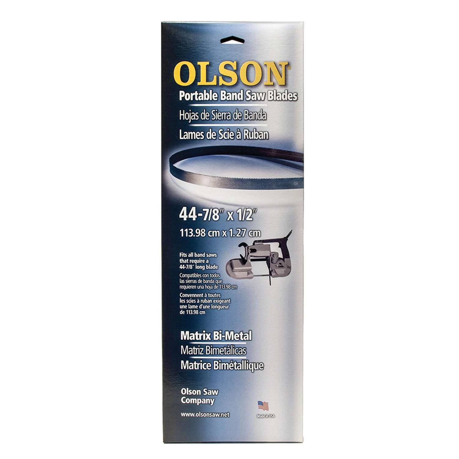 Olson 44.78 In. L X 0.5 In. W Carbon Steel Band Saw Blade 14/18 TPI Variable Teeth 1 Pk 1 Olson 44.78 In. L X 0.5 In. W Carbon Steel Band Saw Blade 14/18 TPI Variable Teeth 1 Pk