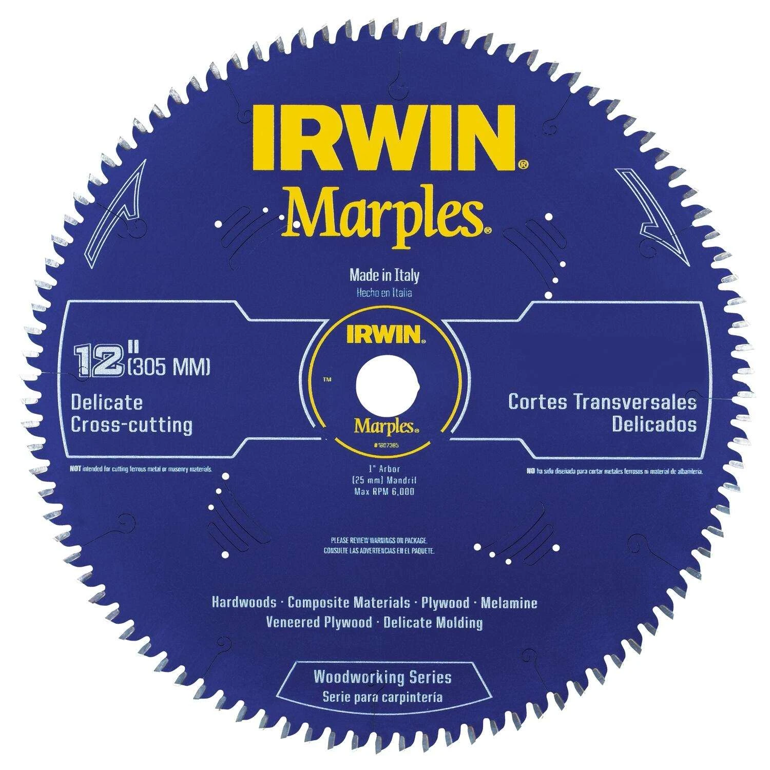 Irwin Marples 12 In. D X 5/8 In. Woodworking Carbide Circular Saw Blade 60 Teeth 1 Pk 1 Irwin Marples 12 In. D X 5/8 In. Woodworking Carbide Circular Saw Blade 60 Teeth 1 Pk