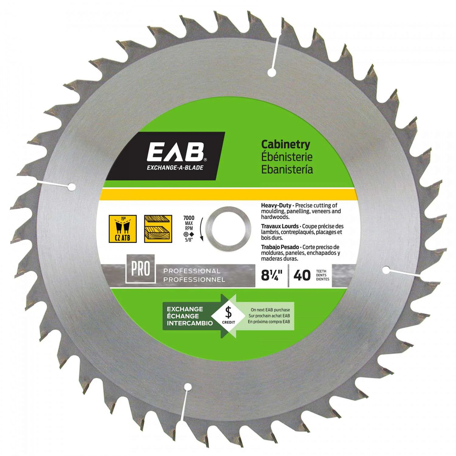 Exchange-A-Blade 8-1/4 In. D X 5/8 In. Carbide Finishing Saw Blade 40 Teeth 1 Pk 1 Exchange-A-Blade 8-1/4 In. D X 5/8 In. Carbide Finishing Saw Blade 40 Teeth 1 Pk