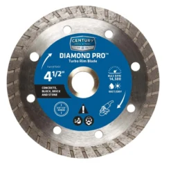 Century Drill & Tool 4-1/2 In. D Diamond Turbo Diamond Saw Blade