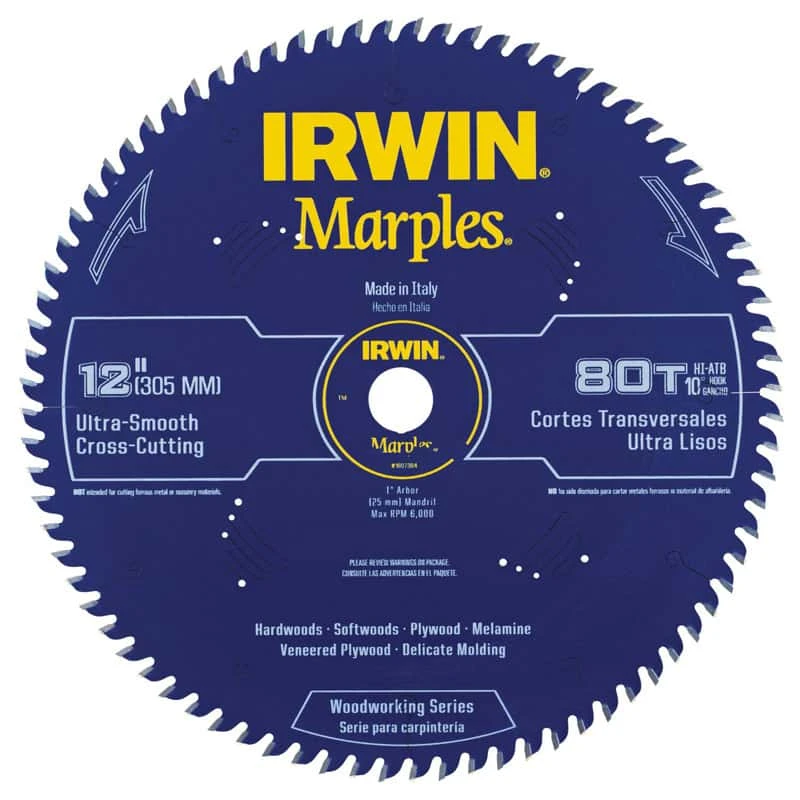 Irwin Marples 12 In. D X 1 In. Woodworking Carbide Circular Saw Blade 80 Teeth 1 Pk 1 Irwin Marples 12 In. D X 1 In. Woodworking Carbide Circular Saw Blade 80 Teeth 1 Pk