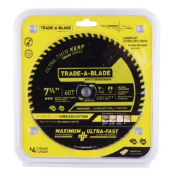 Trade A Blade 7-1/4 In. D X 5/8 In. Ultra Thin Kerf Carbide Saw Blade 60 Teeth 1 Pk