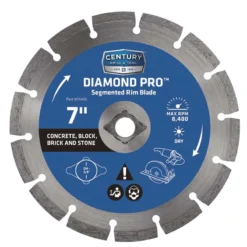 Century Drill & Tool Diamond Pro 7 In. D X 5/8 In. Steel Segmented Rim Diamond Saw Blade 1 Pc