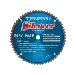 Tenryu Silencer 8-1/2 In. D X 5/8 In. PTFE Coated Saw Blade 60 Teeth 1 Pc