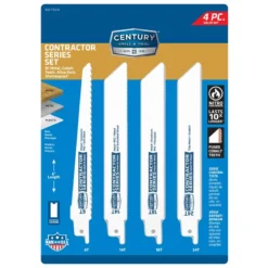 Century Drill & Tool 6 In. Bi-Metal Contractor Series Reciprocating Saw Blade Set Multi TPI 4 Pk