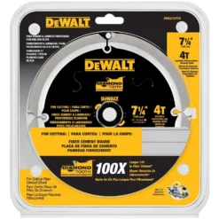 DeWalt 7-1/4 In. D X 5/8 In. Diamond Fiber Cement Blade 4 Teeth 1 Pk