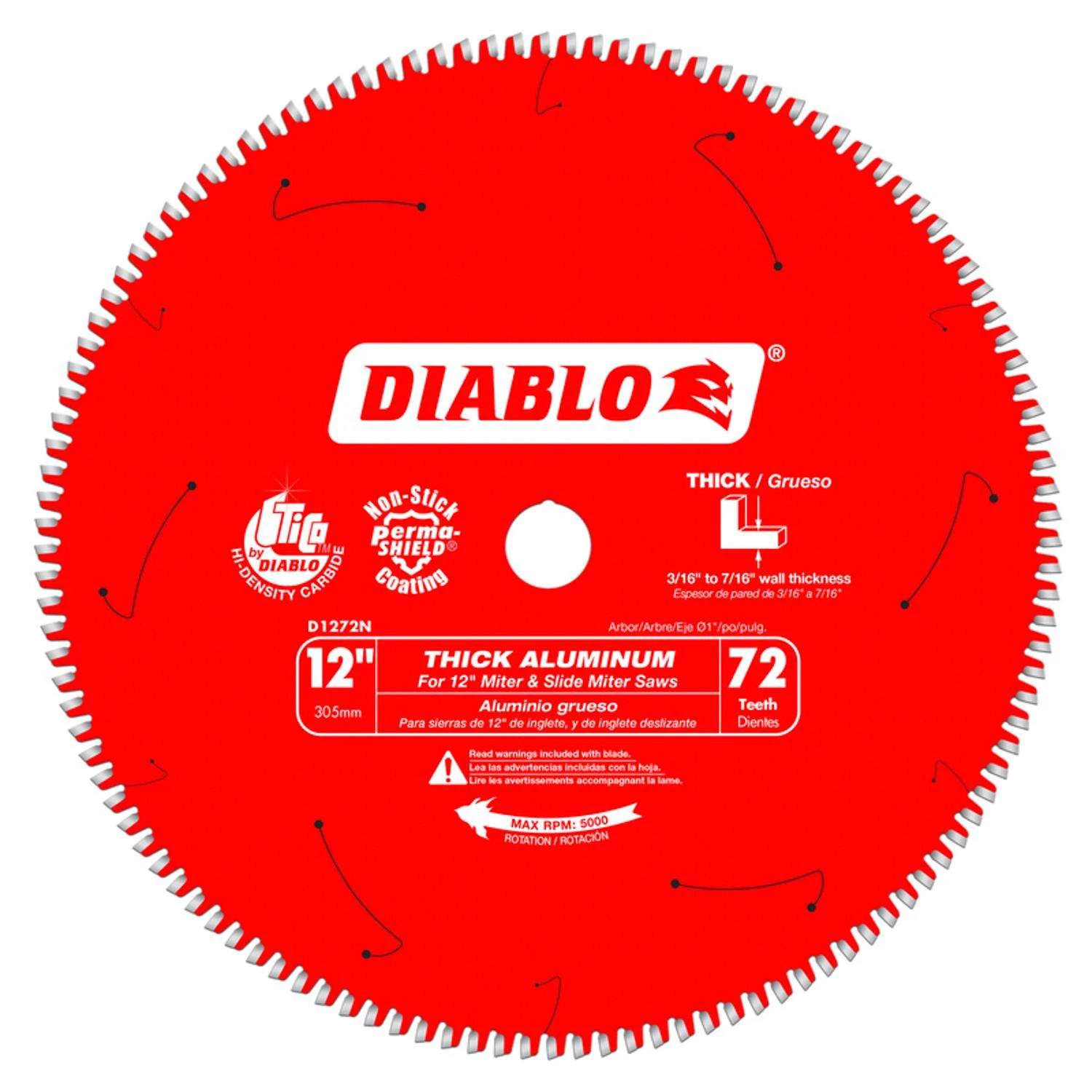 Diablo 12 In. D X 1 In. TiCo Hi-Density Carbide Circular Saw Blade 72 Teeth 1 Pk 1 Diablo 12 In. D X 1 In. TiCo Hi-Density Carbide Circular Saw Blade 72 Teeth 1 Pk