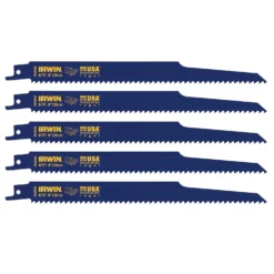 Irwin 9 In. Bi-Metal Reciprocating Saw Blade 6 TPI 5 Pc