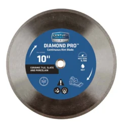 Century Drill & Tool 10 In. D Diamond Continuous Rim Diamond Saw Blade