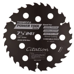 Tenryu Citation 7-1/4 In. D X 5/8 In. Power Tool Tungsten Carbide Tipped Saw Blade 24 Teeth 1 Pc