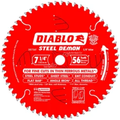 Diablo Steel Demon 7-1/4 In. D X 5/8 In. TiCo Hi-Density Carbide Metal Saw Blade 56 Teeth 1 Pk