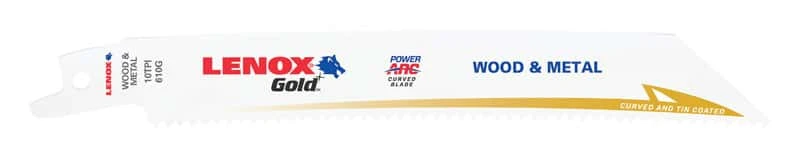 Lenox Gold 6 In. Bi-Metal Reciprocating Saw Blade 10 TPI 5 Pk 1 Lenox Gold 6 In. Bi-Metal Reciprocating Saw Blade 10 TPI 5 Pk