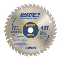 Irwin Marathon 6-1/2 In. D X 5/8 In. Carbide Circular Saw Blade 40 Teeth 1 Pk