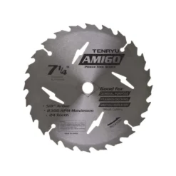 Tenryu Amigo 7-1/4 In. D X 5/8 In. Power Tool Tungsten Carbide Tipped Saw Blade 24 Teeth 1 Pc