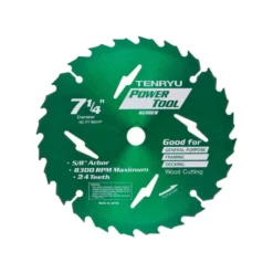 Tenryu Bullfrog 7-1/4 In. D X 5/8 In. Power Tool Tungsten Carbide Tipped Saw Blade 24 Teeth 1 Pc