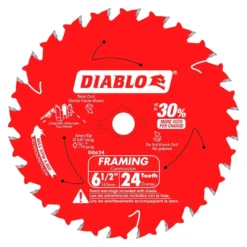 Diablo Tracking Point 6-1/2 In. D X 5/8 In. TiCo Hi-Density Carbide Framing Saw Blade 24 Teeth 3 Pk