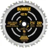DeWalt 7-1/4 In. D X 5/8 In. Carbide Saw Blade 24 Teeth 1 Pk