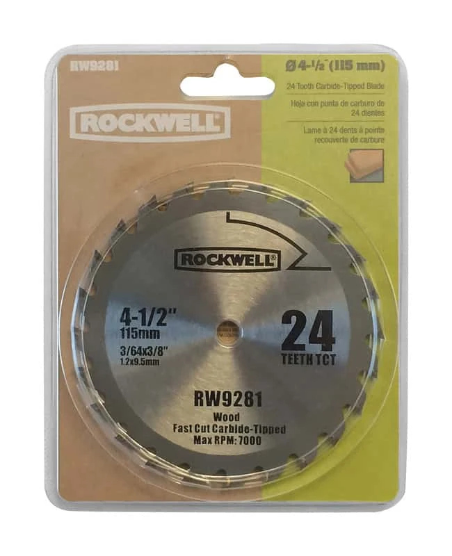 Rockwell 4-1/2 In. D X 3/8 In. Versacut Carbide Tipped Circular Saw Blade 24 Teeth 1 Pc 2 Rockwell 4-1/2 In. D X 3/8 In. Versacut Carbide Tipped Circular Saw Blade 24 Teeth 1 Pc - Image 2