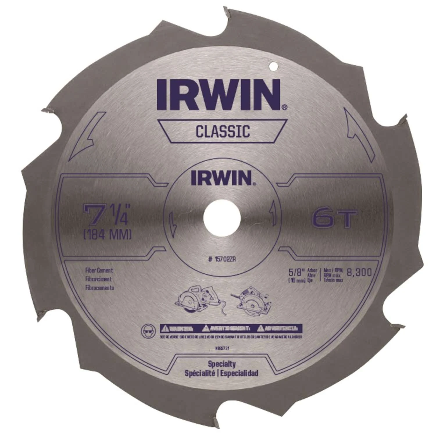 Irwin 7-1/4 In. D X 5/8 In. Classic Steel Circular Saw Blade 6 Teeth 1 Pk 1 Irwin 7-1/4 In. D X 5/8 In. Classic Steel Circular Saw Blade 6 Teeth 1 Pk