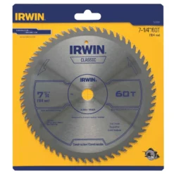 Irwin 7-1/4 In. D X 5/8 In. Classic Carbide Circular Saw Blade 60 Teeth 1 Pk