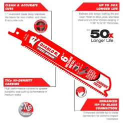 Diablo Steel Demon 6 In. Carbide Tipped Medium Metal Reciprocating Saw Blade 10 TPI 1 Pk -Dewalts Store a7b23d16 c801 4391 9f60 507fc0073d1e