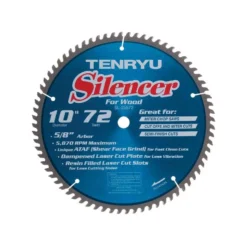 Tenryu Silencer 10 In. D X 5/8 In. PTFE Coated Saw Blade 72 Teeth 1 Pc