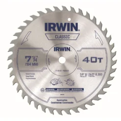 Irwin 7-1/4 In. D X 5/8 In. Classic Carbide Circular Saw Blade 40 Teeth 1 Pk