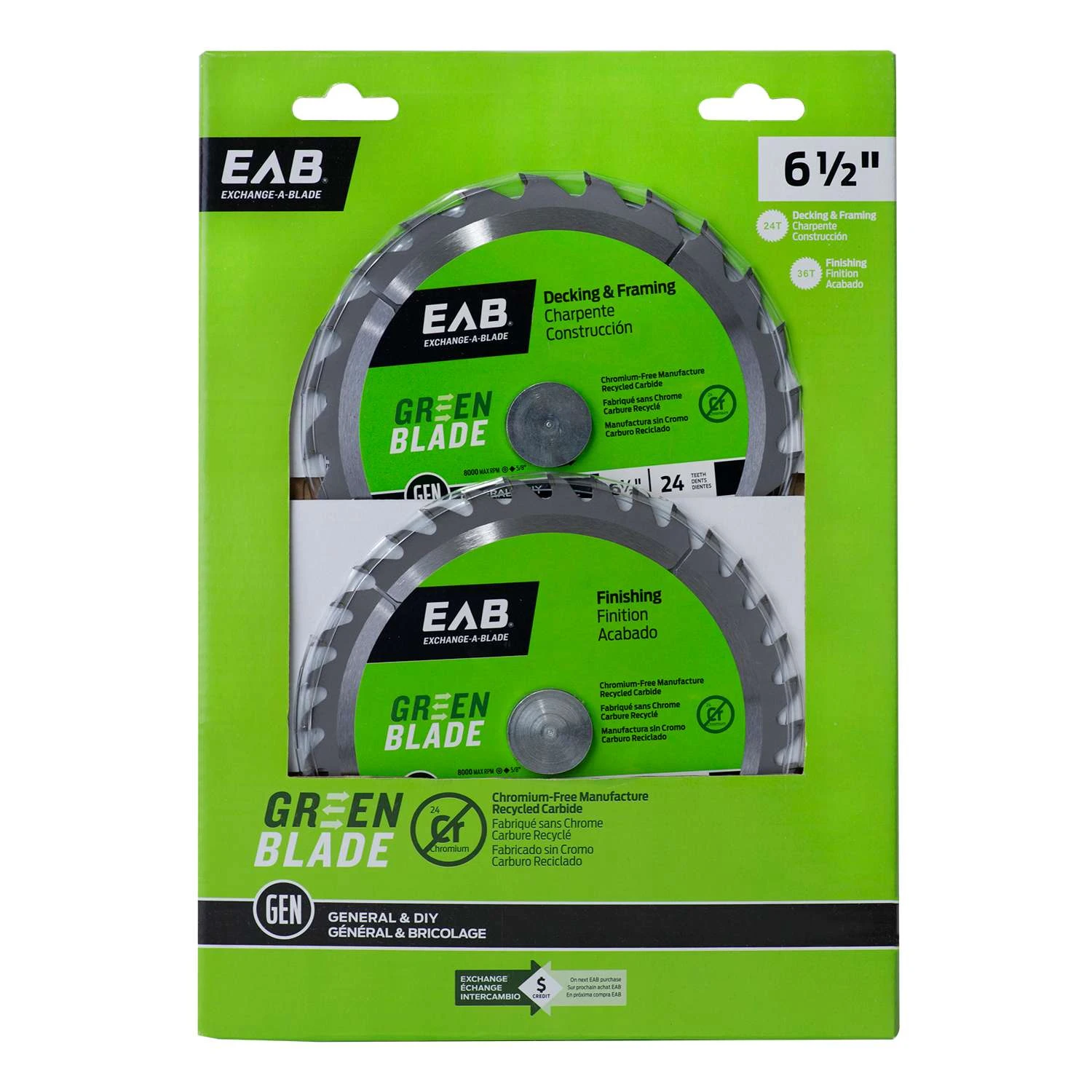 Exchange-A-Blade 6-1/2 In. D X 5/8 In. Carbide Circular Saw Blade Set 2 Pc 1 Exchange-A-Blade 6-1/2 In. D X 5/8 In. Carbide Circular Saw Blade Set 2 Pc