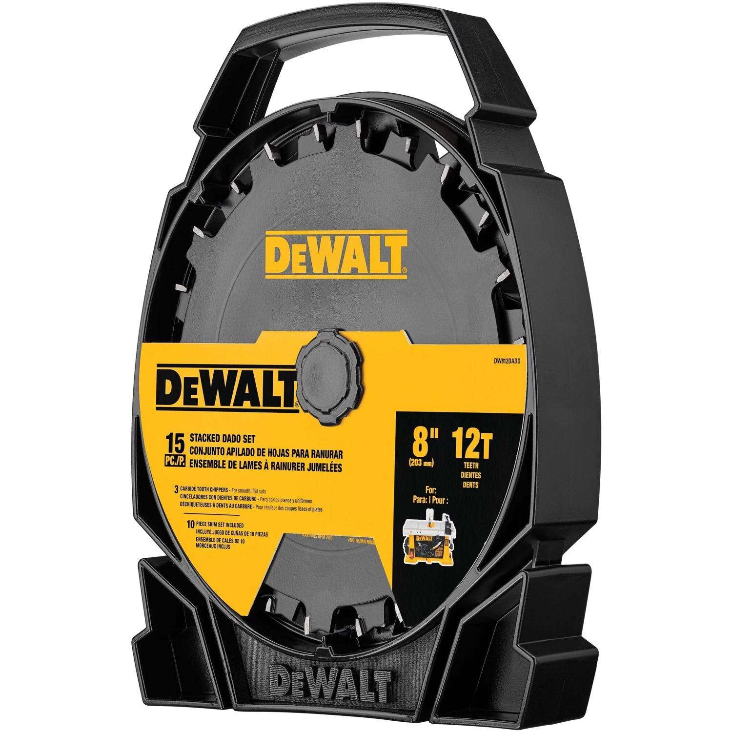 DeWalt 8 In. D Carbide Dado Blade Set 12 Teeth 15 Pc 2 DeWalt 8 In. D Carbide Dado Blade Set 12 Teeth 15 Pc - Image 2