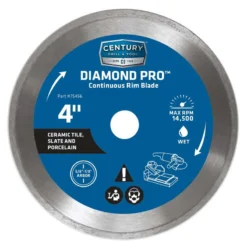 Century Drill & Tool Diamond Pro 4 In. D X 5/8 And 7/8 In. Steel Continuous Rim Diamond Saw Blade 1
