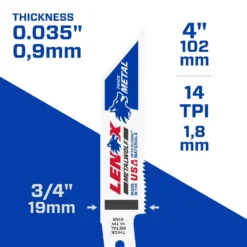 LENOX METALWOLF 4 In. Bi-Metal WAVE EDGE Reciprocating Saw Blade 14 TPI 5 Pk -Dewalts Store bdc2f740 8d8e 4811 bac6 d914f2f37ce1