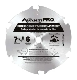 Freud Avanti Pro 7-1/4 In. D X 5/8 In. Fiber Cement Carbide Circular Saw Blade 6 Teeth 1 Pk