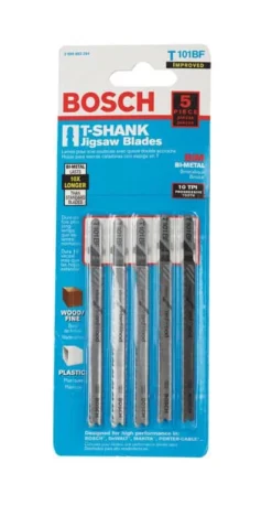 Bosch 4 In. Bi-Metal T-Shank Jig Saw Blade 10 TPI 5 Pk
