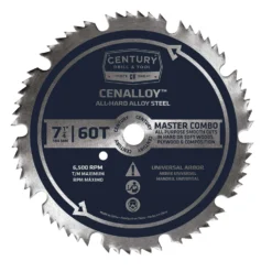 Century Drill & Tool 7-1/4 In. D Master Combo Steel Circular Saw Blade 60 Teeth 1 Pc
