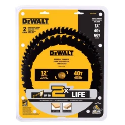 DeWalt 12 In. D X 1 In. Carbide Tipped Circular Saw Blade 40/60 Teeth 2 Pk -Dewalts Store c665c0b7 709d 4e84 9132 9cd7993c2455