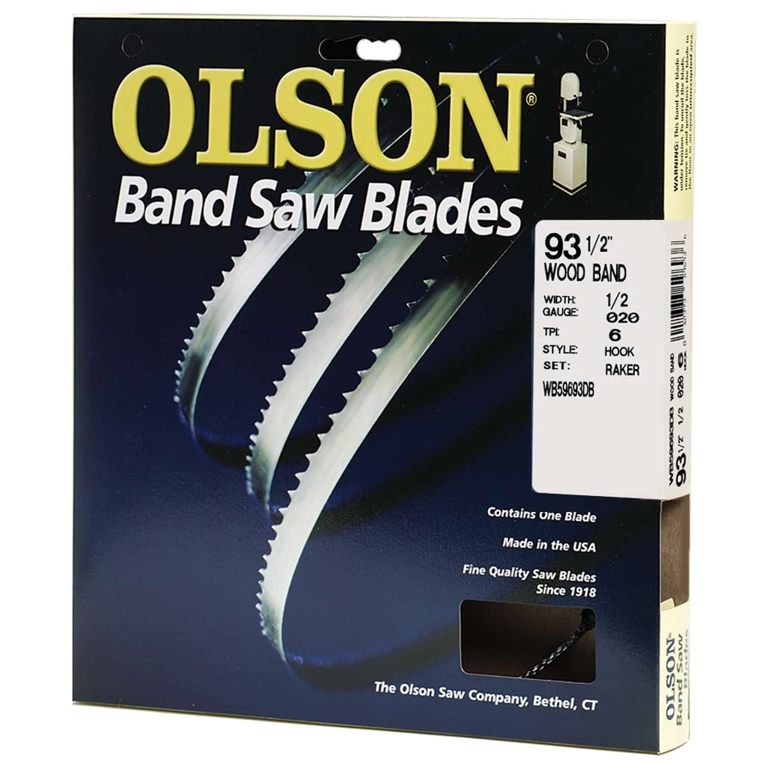 Olson 93.5 In. L X 0.5 In. W Carbon Steel Band Saw Blade 6 TPI Hook Teeth 1 Pk 1 Olson 93.5 In. L X 0.5 In. W Carbon Steel Band Saw Blade 6 TPI Hook Teeth 1 Pk