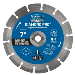 Century Drill & Tool 7 In. D Diamond Segmented Rim Diamond Saw Blade 1 Pc