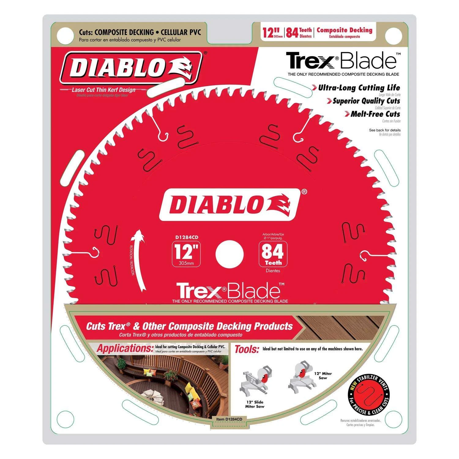 Diablo TrexBlade 12 In. D X 1 In. TiCo Hi-Density Carbide Circular Saw Blade 84 Teeth 1 Pk 2 Diablo TrexBlade 12 In. D X 1 In. TiCo Hi-Density Carbide Circular Saw Blade 84 Teeth 1 Pk - Image 2