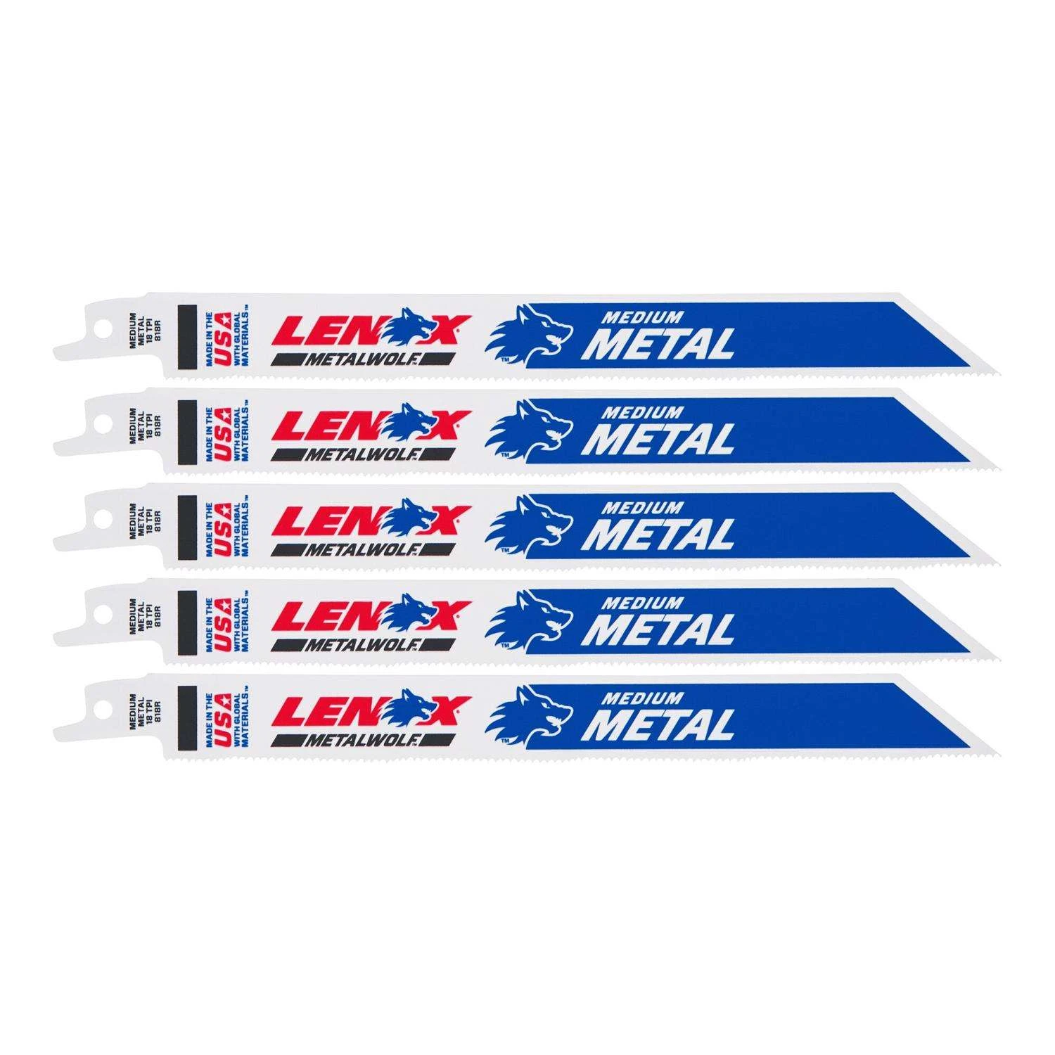LENOX METALWOLF 8 In. Bi-Metal WAVE EDGE Reciprocating Saw Blade 18 TPI 5 Pk 1 LENOX METALWOLF 8 In. Bi-Metal WAVE EDGE Reciprocating Saw Blade 18 TPI 5 Pk